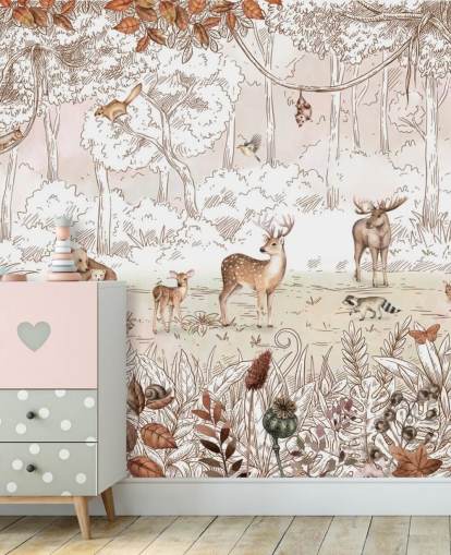 simpatici animali autunnali nella foresta, carta da parati simpatici animali autunnali nella foresta, carta da parati