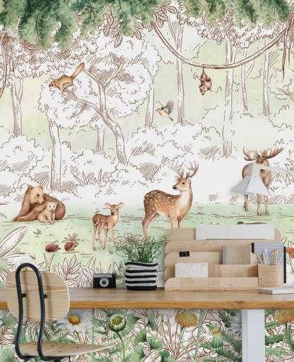 cute animals in woodland wallpaper cute animals in woodland wallpaper