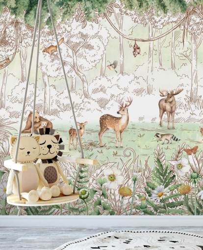 cute animals in woodland wallpaper cute animals in woodland wallpaper