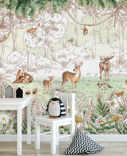 cute animals in woodland wallpaper cute animals in woodland wallpaper