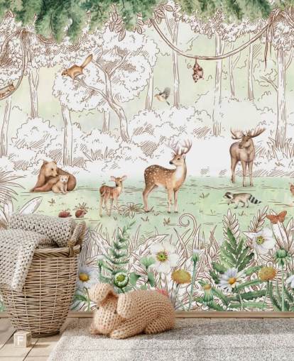 cute animals in woodland wallpaper cute animals in woodland wallpaper