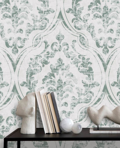 vintage grönt mönster tapeter vintage grönt mönster tapeter