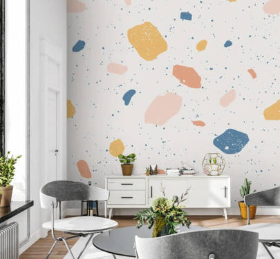 pastel tonet terrazzo tapet