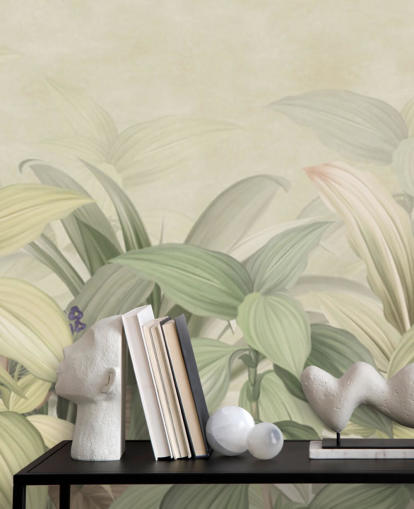 blek grønn blad jungelen tapet blek grønn blad jungelen tapet