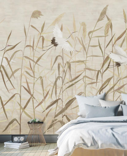 flyvende hejrer blandt siv tapet flyvende hejrer blandt siv tapet