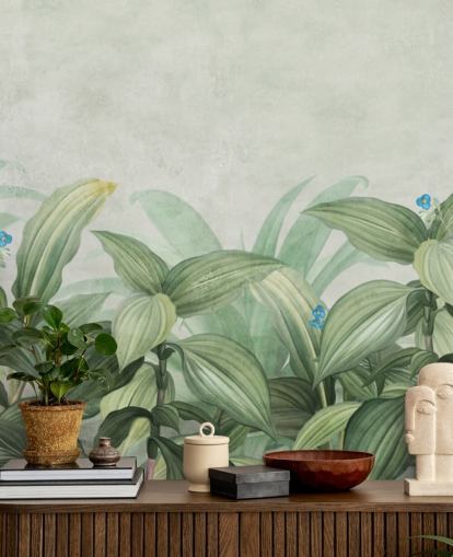 papier peint à feuilles vertes fraîches papier peint à feuilles vertes fraîches