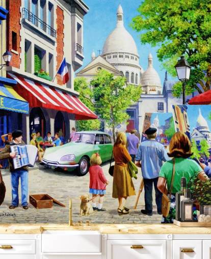 sacre couer and parisian streets in past wallpaper sacre couer and parisian streets in past wallpaper