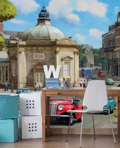 retro klædt mennesker i gamle by i fortiden tapet retro klædt mennesker i gamle by i fortiden tapet