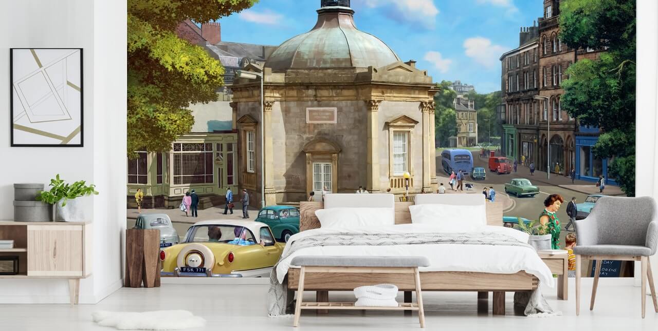 retro gekleidete Menschen in der alten Stadt in der Vergangenheit Tapete retro gekleidete Menschen in der alten Stadt in der Vergangenheit Tapete