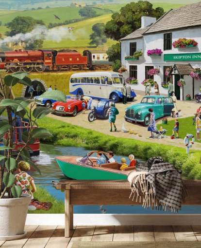 folk i Yorkshire dales ved kanal og bakker tapet folk i Yorkshire dales ved kanal og bakker tapet