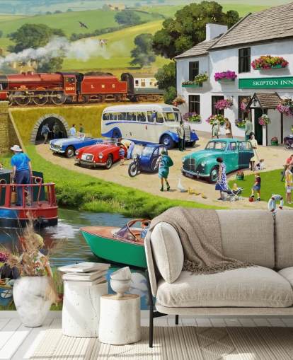 people in the yorkshire dales by canal and hills wallpaper people in the yorkshire dales by canal and hills wallpaper