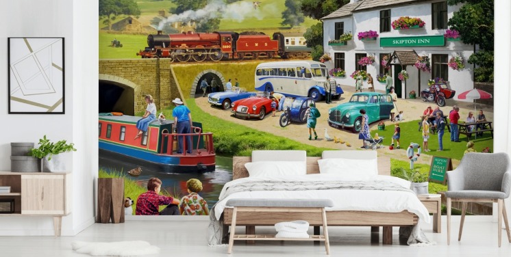 folk i Yorkshire dales ved kanal og bakker tapet