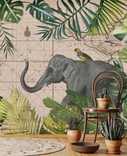 mapa de elefantes y pájaros y papel tapiz de selva mapa de elefantes y pájaros y papel tapiz de selva