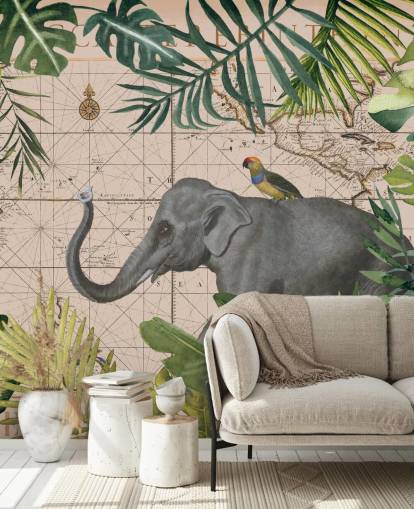 mapa de elefantes y pájaros y papel tapiz de selva mapa de elefantes y pájaros y papel tapiz de selva