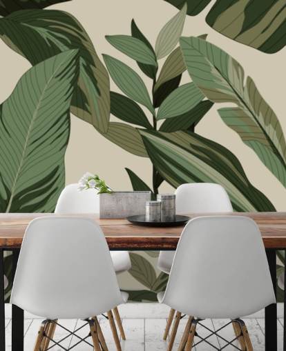 pop art style green tropical leaves wallpaper pop art style green tropical leaves wallpaper