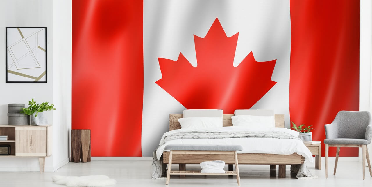 faux vlag van canada behang