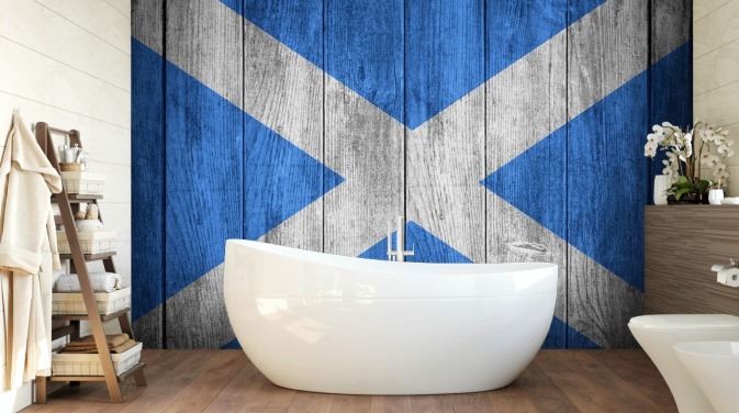 wood effect scotland map wallpaper