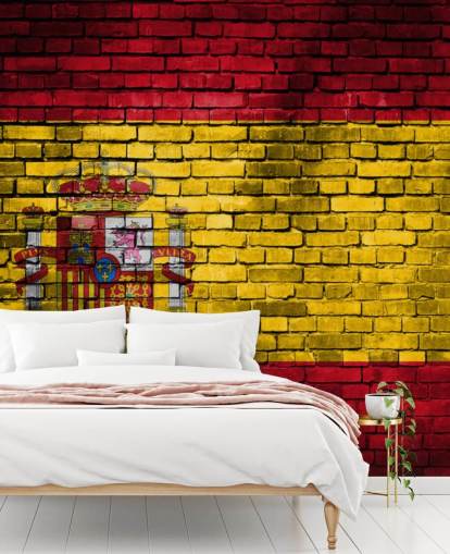 brick effect spanish flag wallpaper brick effect spanish flag wallpaper