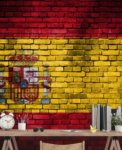 brick effect spanish flag wallpaper brick effect spanish flag wallpaper