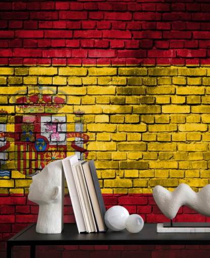 brick effect spanish flag wallpaper brick effect spanish flag wallpaper