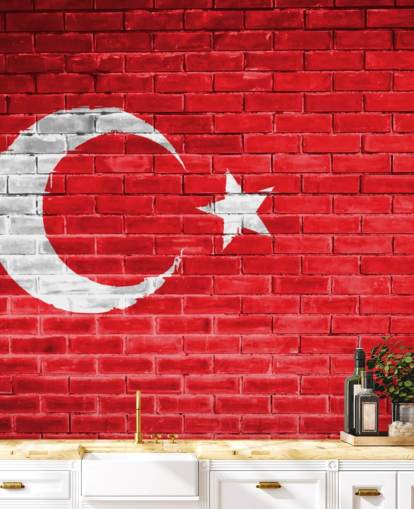 Ziegel türkische Flagge Tapete Ziegel türkische Flagge Tapete
