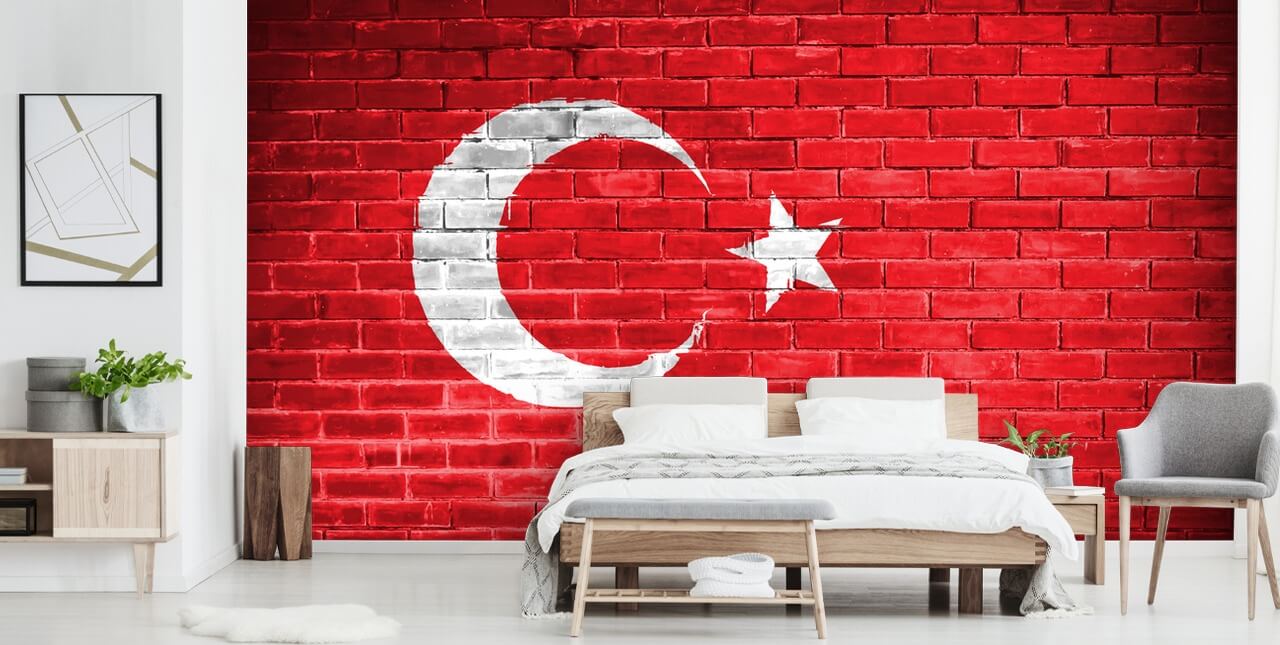 brick turkish flag wallpaper