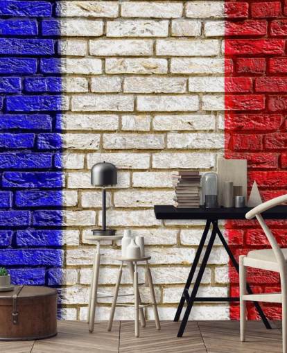 brick effect french flag wallpaper brick effect french flag wallpaper