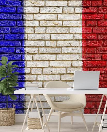 bakstenen effect franse vlag behang bakstenen effect franse vlag behang
