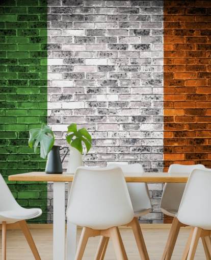 irish flag on brick wallpaper irish flag on brick wallpaper