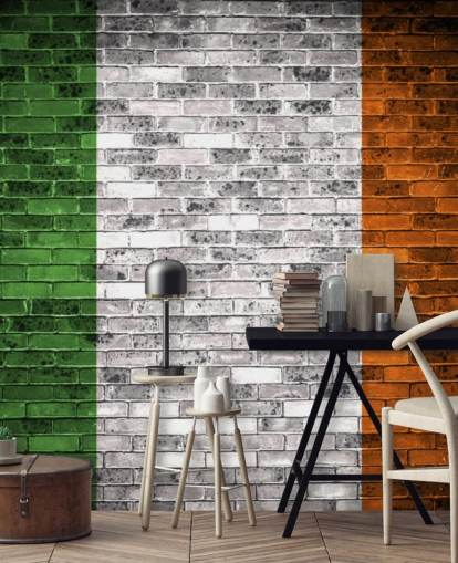 irish flag on brick wallpaper irish flag on brick wallpaper