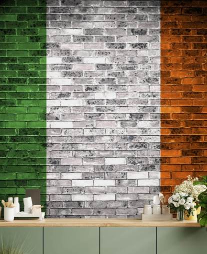 irish flag on brick wallpaper irish flag on brick wallpaper