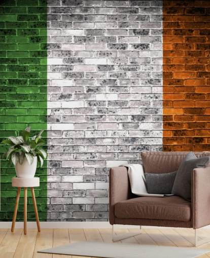 irish flag on brick wallpaper irish flag on brick wallpaper