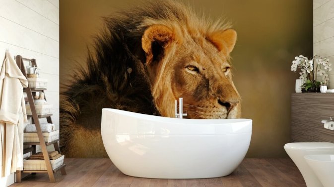 Photo murale de portrait de lion masculin