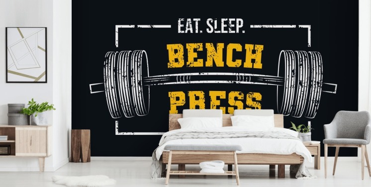 svart och gult gym citat tapet