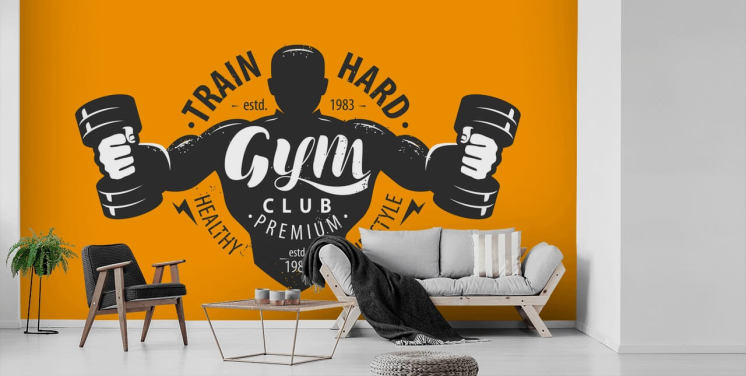 citat och grafisk man gym tapeter