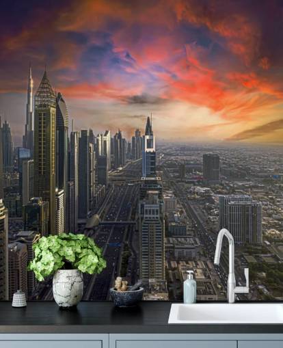 fond d'écran Pink Skies Over Dubai fond d'écran Pink Skies Over Dubai