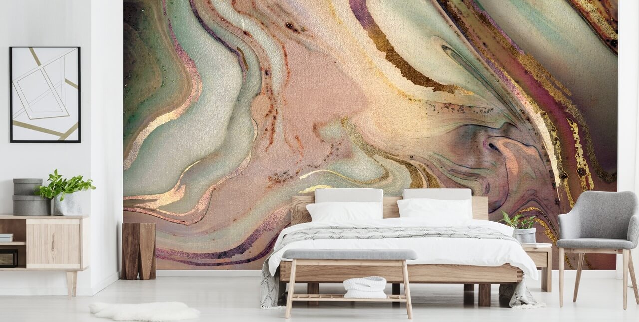carta da parati geode dai toni pastello