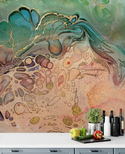 pink, blue and green toned marble effect wallpaper pink, blue and green toned marble effect wallpaper