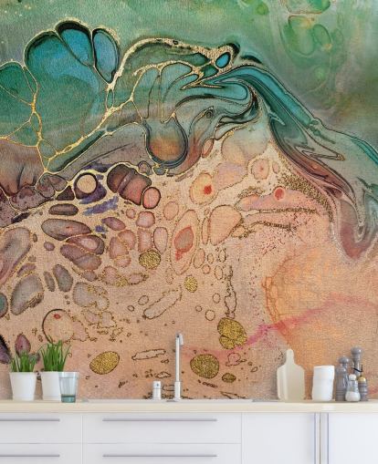 pink, blue and green toned marble effect wallpaper pink, blue and green toned marble effect wallpaper