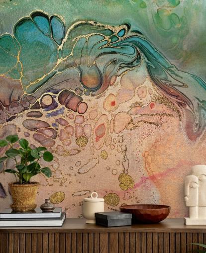 vaaleanpunainen, sininen ja vihreä äänisen marmori vaikutus tapetti vaaleanpunainen, sininen ja vihreä äänisen marmori vaikutus tapetti