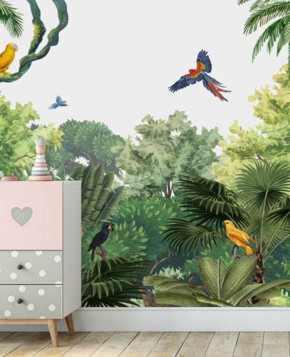 rainforest with parrots wallpaper rainforest with parrots wallpaper