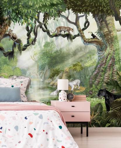 exotische katten in tropisch regenwoud behang exotische katten in tropisch regenwoud behang