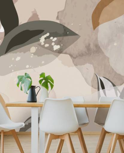 beige og brune abstrakte blade tapet beige og brune abstrakte blade tapet