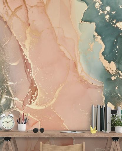pastel tones in pink and green watercolour wallpaper mural called Pastel Hues for bedrooms, bathrooms and kitchens pastel tones in pink and green watercolour wallpaper mural called Pastel Hues for bedrooms, bathrooms and kitchens