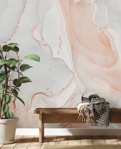 papel pintado de mármol blanco hueso y rosa melocotón papel pintado de mármol blanco hueso y rosa melocotón