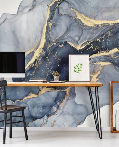 dark blue and gold customisable marble wallpaper mural called Beautiful Blue for kitchens or bathrooms dark blue and gold customisable marble wallpaper mural called Beautiful Blue for kitchens or bathrooms