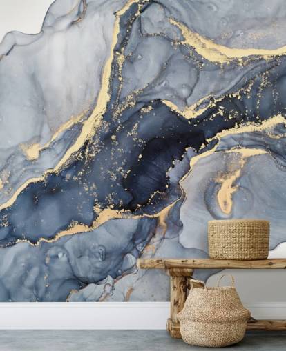 dark blue and gold customizable marble wallpaper mural called Beautiful Blue for kitchens or bathrooms dark blue and gold customizable marble wallpaper mural called Beautiful Blue for kitchens or bathrooms