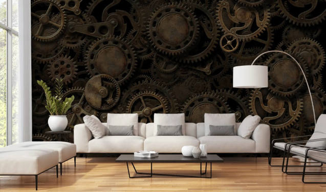 mörk steampunk kuggar tapeter