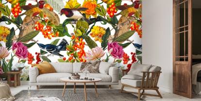 bright floral wallpaper