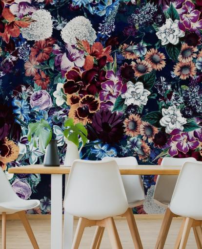 papel de parede floral escuro papel de parede floral escuro